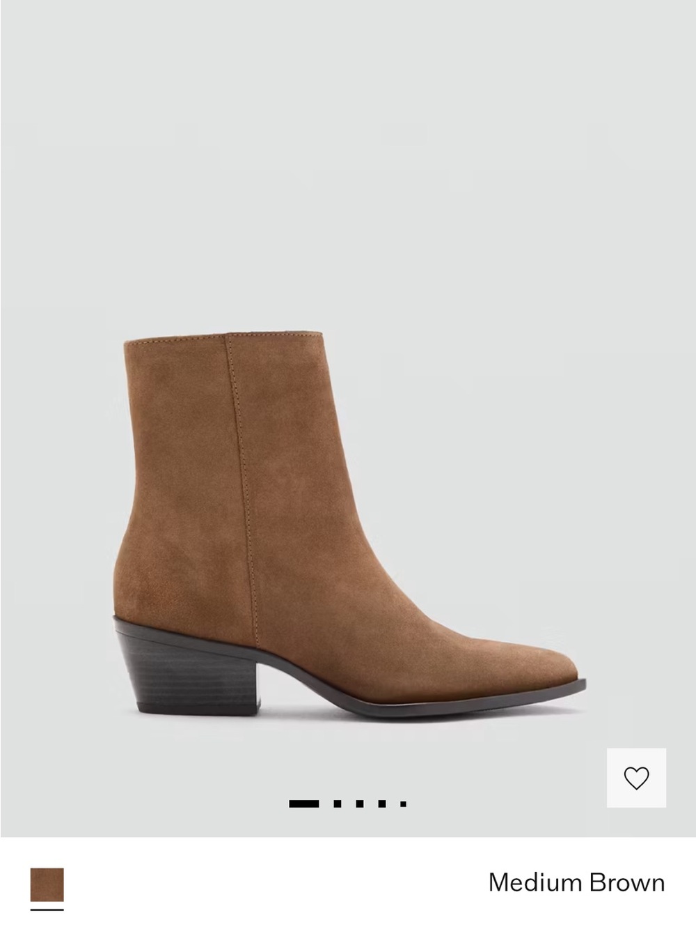 Mango Medium Brown Suede Ankle Booties